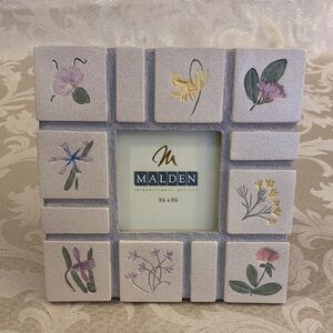 MaldenFloral Tile Block Picture Frame - Cream with hand painted Floral Accents